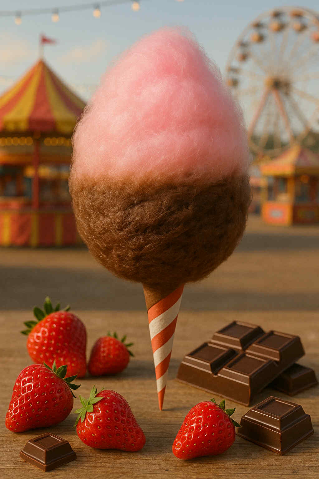 Barbe à papa à saveur de Fraise Chocolat🍫🍓
