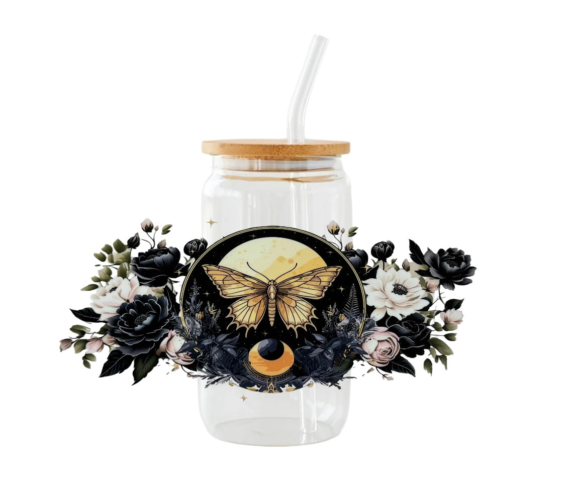Verre ”Papillon de nuit “🖤