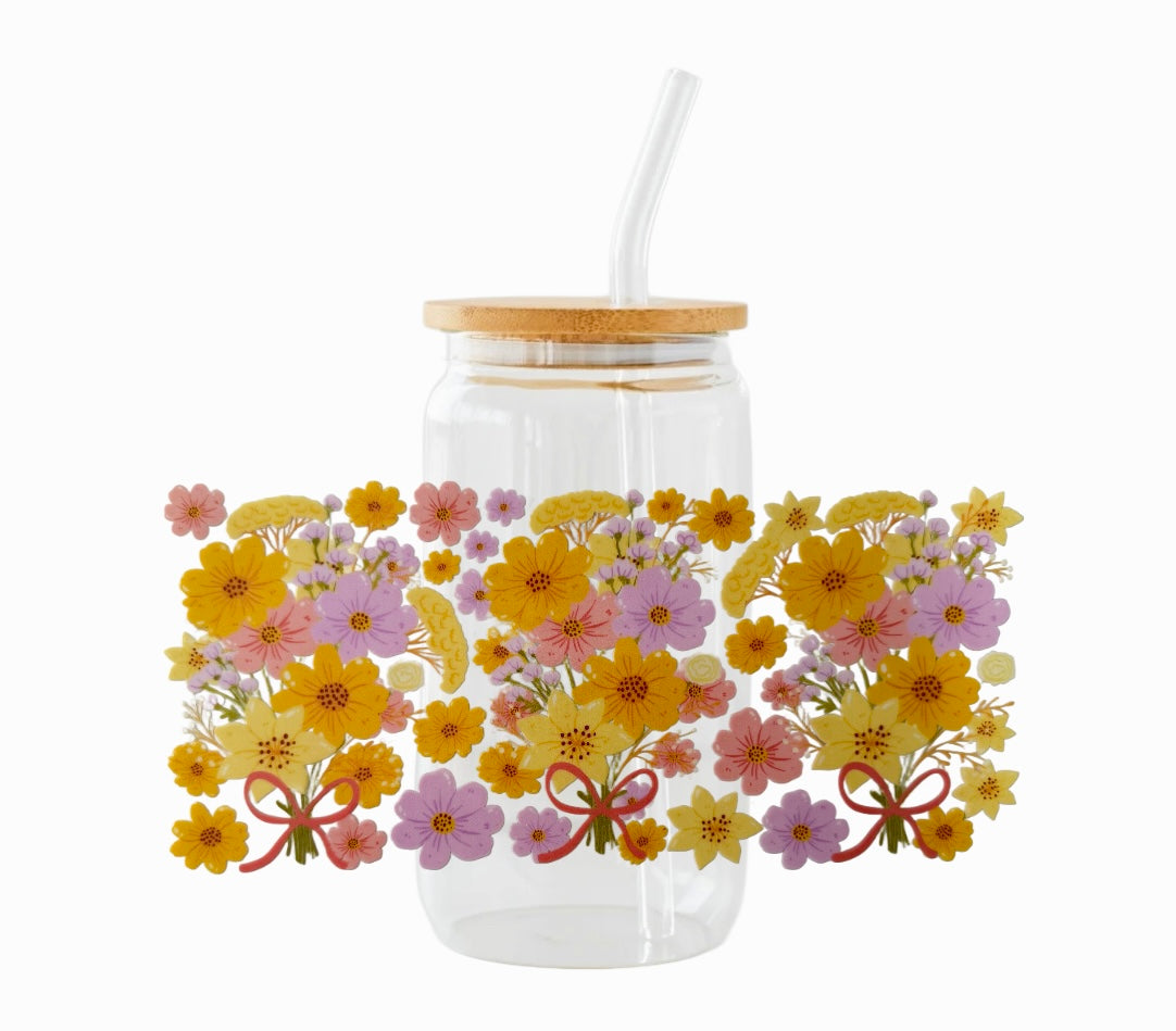 Verre ”Fleurs Jaune“🌼