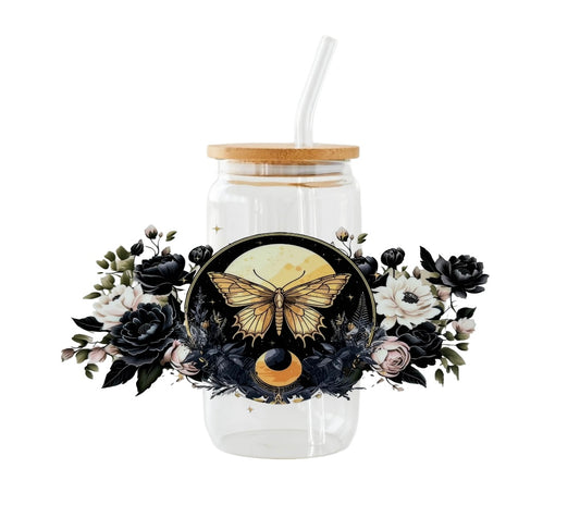 Verre ”Papillon de nuit “🖤