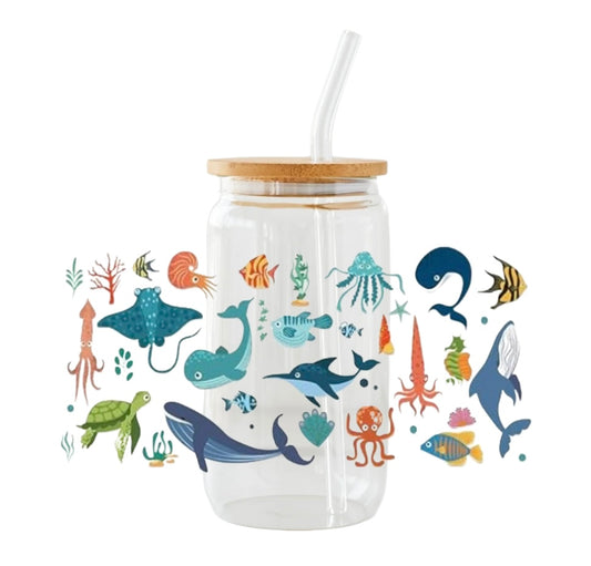 Verre ”Animaux de la mer”🐋🪼