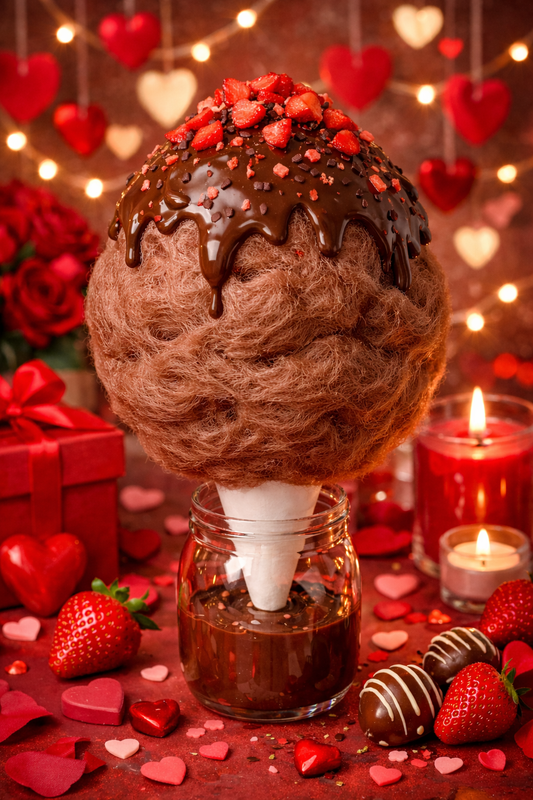 Barbe à papa à saveur de Fraise Chocolat🍫🍓