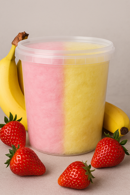 Barbe à papa à saveur de Fraise & Banane 🍓🍌