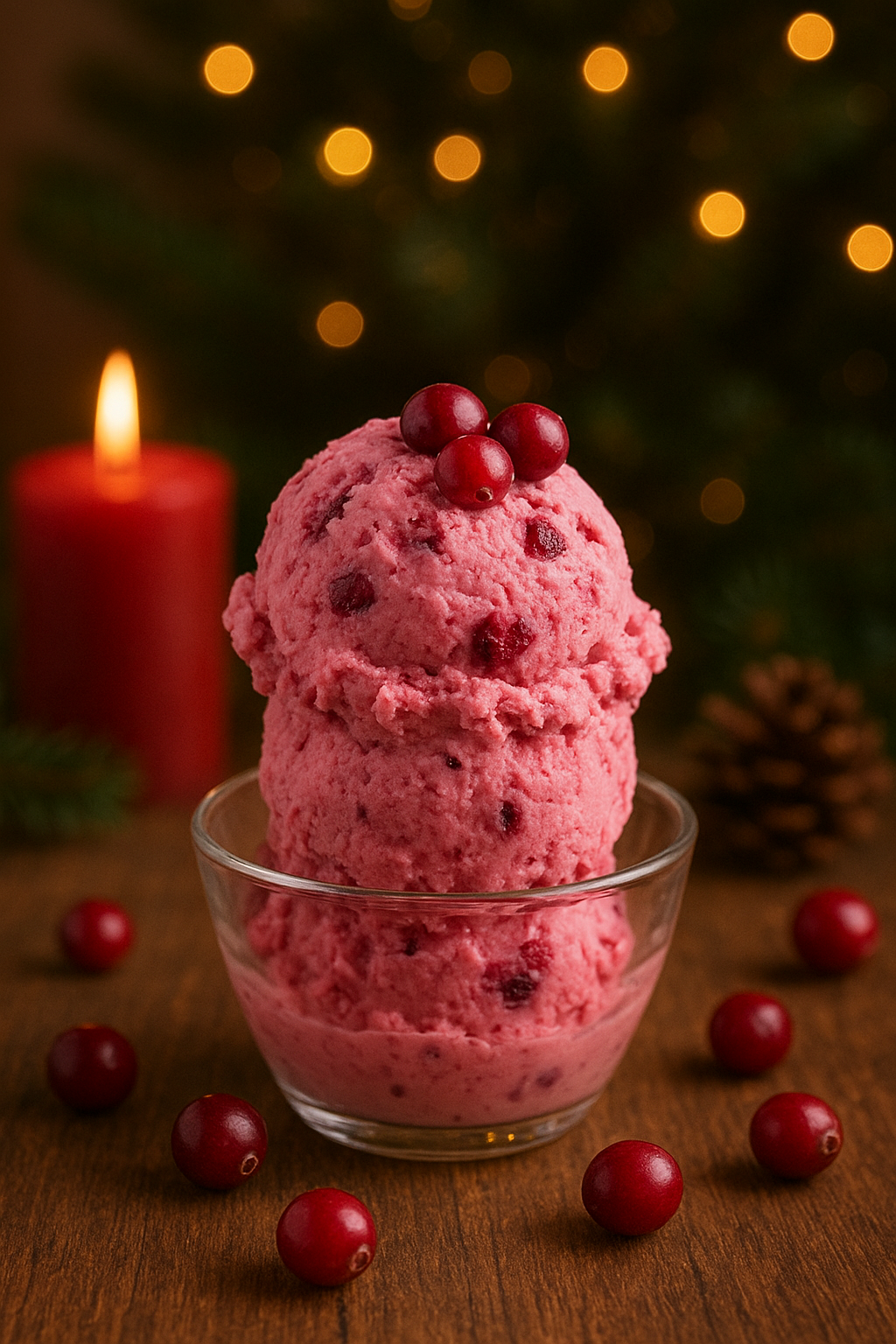 Saveur de Crème Glacée au Canneberge